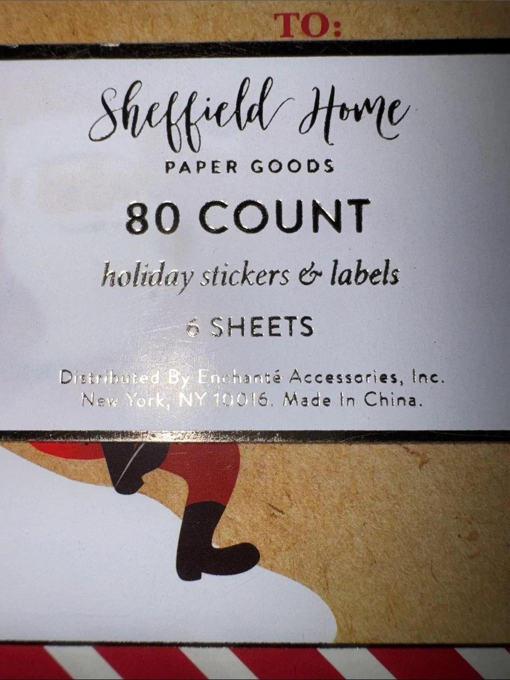 Sheffield Home Santa Claus Gift Labels Stickers - Red, Gold, White
